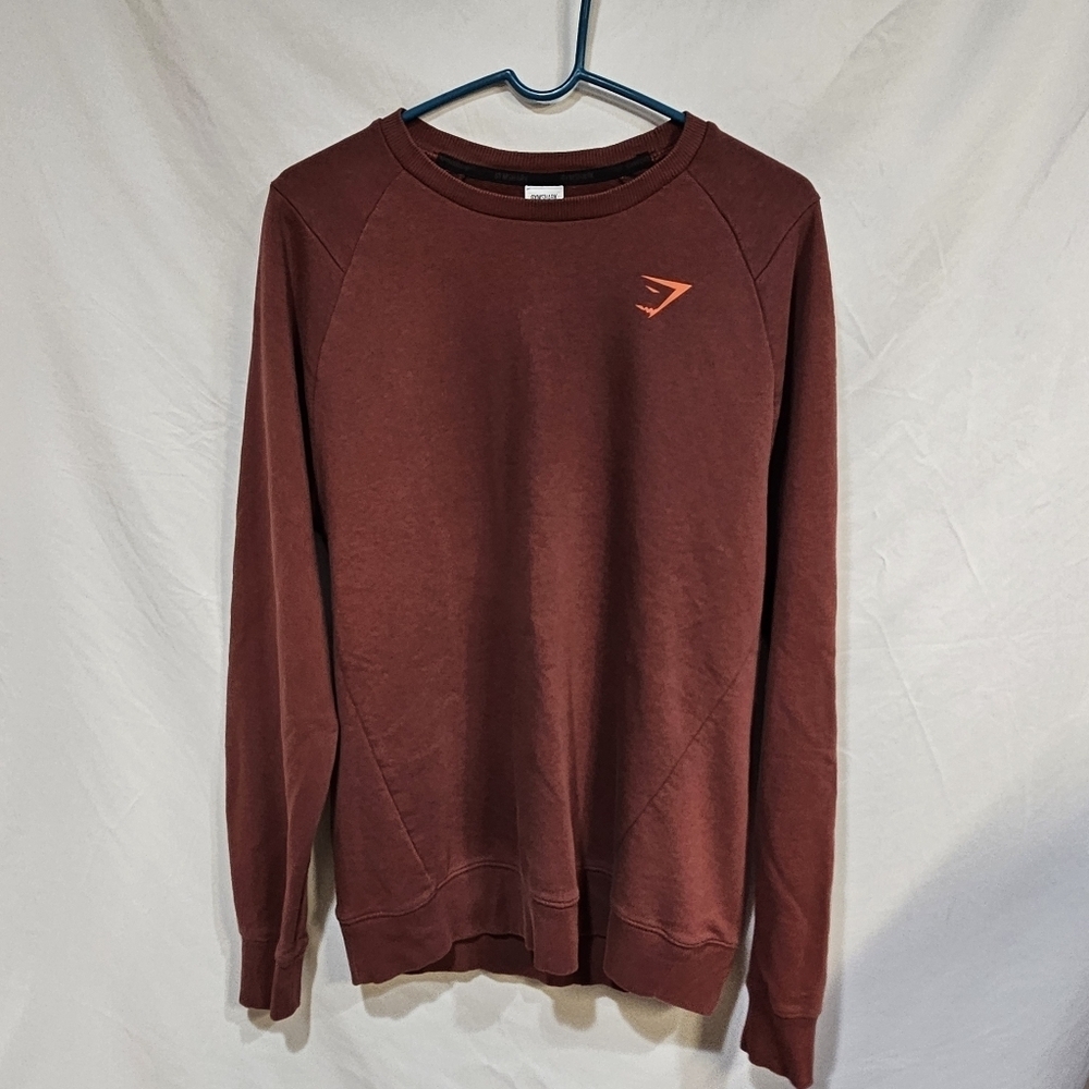 Gymshark Mens Red Bold Crew Neck Long Sleeve Pullover Sweatshirt Size Medium - Picture 6 of 6